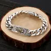 Pulsera de reloj cadena gruesa para hombre de plata de ley 925 cadena Vervain plata tailandesa personalizada hebilla antigua vintage