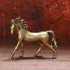Figura de Caballo del Zodiaco de Latón Macizo Estilo Antiguo Feng Shui Adorno de Escritorio Oficina Sala de Estar Decoración