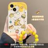 Adequado para capa de celular Apple 14promax iPhone15/13 gato de desenho animado fofo suporte de hambúrguer corrente 78p