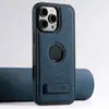 Adecuado para iPhone18Promax Carga Inalámbrica Magsafe Funda de Cuero para Teléfono Móvil Soporte para Coche Cubierta Protectora Magnética