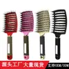 Mejor venta de fábrica peine de cerdas de cerdo cabeza redonda forma de cepillo de masaje para cabello rizado peine de peluquería peine curvo grande peine de dientes anchos punto
