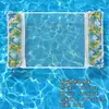 Tumbona flotante para piscina de doble tubo a rayas transparente transfronteriza nueva, hamaca inflable para uso individual, material de PVC engrosado