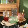 Vaso de Vidrio de Color Gradiente de Alta Apariencia Estilo Ins con Patrón de Glaciar Colorido, Vaso de Whisky Creativo de Moda