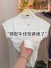 Camiseta de Alta Calidad para Mujer, Cuello Semi-Alto, Mangas Volantes, para Primavera y Verano, Moderna y Versátil, Top de Manga Corta que Afina la Figura