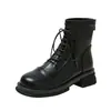 Botas Martin de piel suave para mujer, estilo británico, nuevas botas de felpa con suela gruesa para otoño e invierno 2026, botines cortos de algodón afelpado