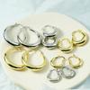 Brincos Retrô para Mulheres Europeus e Americanos Ocos em Forma de Crescente Banhados a Ouro 18K Estilo Hong Kong Brincos de Círculo Sofisticados Brincos Exagerados da Moda