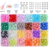 Caixa de conjunto de contas de vidro gelatina de 8mm em duas cores material para embalagem acessório manual DIY materiais contas para pulseira