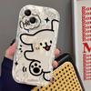 Aplicable a la carcasa del teléfono móvil Apple 15promax iPhone14/13 línea de dibujos animados Perro 11/12 silicona transparente xs