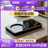 Posavasos de resina de estilo de lujo ligero de alta gama personalizados de fábrica para hotel, accesorios para habitaciones de hotel, posavasos de doble compartimento para habitaciones de hotel