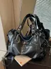 Bolsa Feminina Transfronteiriça Europeia e Americana Retrô Bolsa Tote de Grande Capacidade Moda de Alta Qualidade Bolsa Simples para o Dia a Dia Bolsa de Ombro Feminina