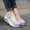 Zapatos para mujer con amortiguación de aire, zapatos de balanceo, zapatos deportivos blancos poco profundos para exteriores, zapatos de enfermera, zapatos versátiles de suela gruesa