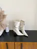 Botas Femininas Estilo Europeu Bico Fino Fivela de Couro Salto Bloco Outono/Inverno 2026 Novas Salto Fino Versátil Salto Alto Elegante Meia-Panturrilha