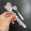 Colher de Sopa Rachada no Gelo Colher de Sorvete Colher de Aço Inoxidável Cabeça Redonda Colher Fundo Plano Colher para Comida Ocidental Colher de Sopa Colher Colher Utensílios de Mesa Longos