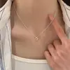 Collar Geométrico Cuadrado de Diamante Único para Mujer, Diseño de Nicho, Moderno, Simple y Elegante, Cadena para Clavícula Exquisita Estilo Ins Venta al por Mayor