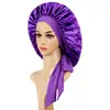 Gorro de Satén para Dormir Transfronterizo de Amazon Tejido de Punto de Satén Gorro para el Cuidado del Cabello para Mujer Sombrero de Ala Ancha Elástico Estilo Europeo y Americano