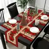 Conjunto de Toalha de Mesa Novo Transfronteiriço Decoração de Mesa para Feriado de Natal Conjunto de Bandeira de Mesa Jogos Americanos Bandeira de Mesa 2026 Amazon