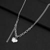 Collar Niche con colgante de amor de viento frío que combina con todo, collar de acero de titanio, collar de cadena de clavícula de celebridad cibernética retro de viento frío para mujer