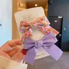 Pinza de pelo de lazo floral fresca estilo coreano para niños, pinza de presión color macarrón, clip de flujo marino, clip lateral, juego de accesorios para el cabello