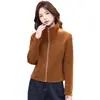 Nuevo Producto Otoño/Invierno 2026: Chaqueta de Cuero Holgada Casual Versátil, Cárdigan de Moda de Gamuza, Abrigo de Manga Larga Talla Grande para Mujer