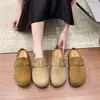 Pantuflas Cómodas de Punta Cerrada 2025 Primavera Nuevos Zapatos Birkenstock Medias Pantuflas de Suela Gruesa Cuero Suave Suela Suave Antideslizantes Zapatos Birkenstock para Mujer