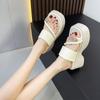 Pantuflas de Suela Gruesa para Mujer, Uso Exterior de Verano, Sandalias de Tacón Alto de Nuevo Estilo de Gama Alta, Chanclas de Playa Antideslizantes de Moda que Aumentan la Altura