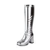 Botas Stretch Slim com Solado Grosso Salto Grosso Salto Alto Acima do Joelho Botas de Cavaleiro Altas 40-43 Botas de Exportação para Mulheres