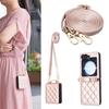 Funda de cuero plegable romboidal para teléfono móvil Samsung ZFlip6, funda de cuero cruzada Zflip5, funda protectora de cuero Zflip4 adecuada
