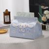 Cubierta de pañuelos de escritorio caja de pañuelos para dormitorio caja de pañuelos para dormitorio sala de estar coche caricatura lindo perro Yugui caja de pañuelos blanca