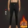 Leggings térmicos de lana de camello para hombre, talla extragrande, forrados de polar, de cintura alta, para invierno, elásticos, engrosados, para protección contra el frío y calidez