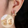 Pendientes de Moda Estilo Europeo Lujo Ligero con Circonita Incrustada en Forma de Corazón Venta Caliente Temperamento de Gama Alta Moda Súper Brillantes Corazón de Melocotón Pendientes Versátiles