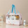 Bolsa de Cosméticos de PVC Transparente Portátil de Viagem Bolsa de Lavar Dupla Camada Bolsa de Armazenamento Separada para Seco e Molhado Impermeável Bolsa de Natação com Desenho