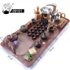 Bandeja de té para el hogar Mesa de té de madera Juego de Mar de Té grande de una sola pieza cuatro en uno soporte para estufa eléctrica automática generación