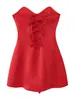 Vestido de Moda para Mujer 2026 Nuevo Estilo Francés Ajustado a la Cintura con Lazos en la Espalda Escote Corazón sin Tirantes