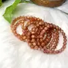 Pulsera de Piedra del Sol Natural Círculo Único Moda Pulsera de Piedra del Sol Joyería Regalo Cuentas para Mujer