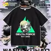 Nova Camiseta Delta Force Weilong Rosa Vermelho Comedor de Ouro Lobo para Meninos, Manga Curta Estudante Solta Tendência