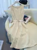 Vestido Francês Estilo Socialite de Luxo Leve, Cintura Marcada, Vestido Elegante de Alta Qualidade para Mulheres Baixas