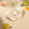 Baberos para Bebé, Toallas de Gasa Impermeables para Saliva, Baberos de Algodón Puro, Baberos Antivómito para Recién Nacidos, Baberos con Forma de Pétalo, Venta al por Mayor