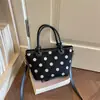 Bolsa de balde da moda com estampa de bolinhas para o dia a dia, nova, tendência em camurça 2026, bolsa de ombro e transversal feminina, versão coreana super popular