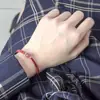 Pulsera de Cristal de Fresa Ins Simple Elegante Tejida a Mano Cuerda de Mano con Cuentas de Suerte para el Año de Vida Pulsera para Novia Estudiante