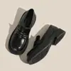 Mocassins femininos, nova coleção de outono 2026, sapatos femininos pretos estilo britânico, sapatos de trabalho, solado macio, confortáveis, sapatos pequenos de couro estilo JK para mulheres