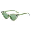 Gafas de Sol Cat-Eye Transfronterizas Moda Europea y Americana Celebridad de Internet Cadena de Diamantes Hecha a Mano Gafas Hip-Hop Ins para Mujer