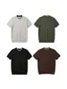 Ropa de Hombre Jiezhan Estilo Old Money Bloque de Color Cuello de Punto Manga Corta 2026 Verano Nuevo Retro Americano Commuting Camiseta de Color Sólido