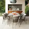 Mesa y silla de exterior nórdicas, modelo comercial de silla de ratán para calle, casa, villa, exterior, exterior, combinación, patio, cuerda, balcón, mesa y silla