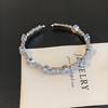 Pulsera Brillante de Pedrería, Pulsera Abierta de Múltiples Capas Enroscada, Cristal Rosa, Lujo Ligero, Nicho, Exquisita, Elegante, Estilo de Verano para Niñas