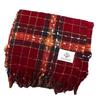 Bufanda de Cuadros Rojos Hoja de Arce para Mujer Invierno Estilo Coreano Ambiente Chal Doble Uso Cuello Calentador de Cuello Todo Fósforo 2024