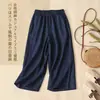 342 conjunto # Conjunto de peça única de linho-algodão para mulheres, camisa de linho de verão e calça pantalona, conjunto casual de duas peças para mães