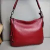 Bolso de Cuero Genuino para Mujer de Comercio Exterior Original, Piel de Vaca de Primera Capa, Venta de Liquidación, Precio Especial, Bolso de Doble Uso para Hombro Único y Cruzado