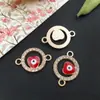 1 Pieza de Ojo de Diablo Hoja Palma Corazón de Palma Ojo Pulsera Collar Accesorio Conexión DIY Aleación Goteo de Aceite Joyería