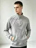 Sudadera con Cremallera y Forro Polar Casual para Hombre de Amazon Transfronterizo Pulóver Holgado Deportivo para Hombre Chaqueta Americana con Cuello Alto
