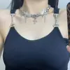 Collar de Cuero con Colgante de Cruz con Alas y Borla Estilo Gótico Cadena para Clavícula de Lujo Ligero Europeo y Americano Dulce Fresco Sexy Nicho Accesorios